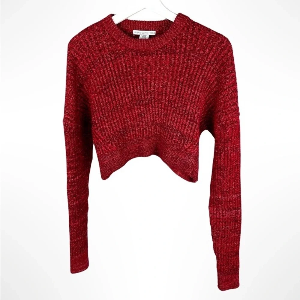 Urban Outfitters Big Sur Ribbed Knit Cropped
Sweater Red Multi Drop Sleeve - Picture 5 of 8